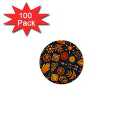 Pattern Background Ethnic Tribal 1  Mini Buttons (100 Pack)  by Wegoenart