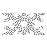 Snowflake Silhouette Fractal Satin Shawl Front
