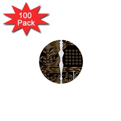 Brain Circuit Board Pcb Computer 1  Mini Buttons (100 Pack)  by Wegoenart