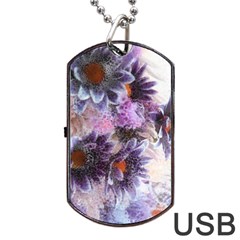 Flower Digital Art Artwork Abstract Dog Tag Usb Flash (two Sides) by Wegoenart