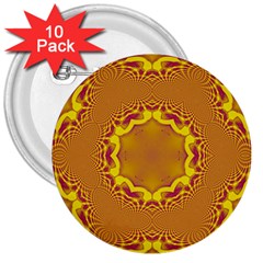 Abstract Fractal Pattern Washed Out 3  Buttons (10 Pack)  by Wegoenart