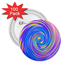 Cool Abstract Pink Blue And Yellow Twirl Liquid Art 2 25  Buttons (100 Pack)  by myrubiogarden