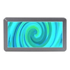 Groovy Cool Abstract Aqua Liquid Art Swirl Painting Memory Card Reader (mini) by myrubiogarden