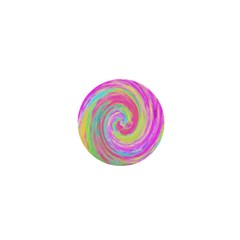 Groovy Abstract Pink And Blue Liquid Swirl Painting 1  Mini Magnets by myrubiogarden