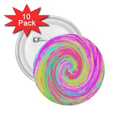 Groovy Abstract Pink And Blue Liquid Swirl Painting 2 25  Buttons (10 Pack)  by myrubiogarden