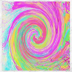 Groovy Abstract Pink And Blue Liquid Swirl Painting Canvas 20  X 20  by myrubiogarden