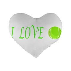 I Lovetennis Standard 16  Premium Flano Heart Shape Cushions by Greencreations