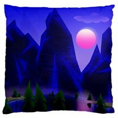 Mountains Dawn Landscape Sky Large Flano Cushion Case (two Sides) by Pakrebo