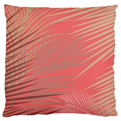 Palms Shadow On Living Coral Standard Flano Cushion Case (one Side) by LoolyElzayat