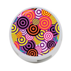 Abstract Circles Background Retro 4-port Usb Hub (one Side) by Pakrebo
