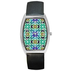 Mosaic Triangle Symmetry Barrel Style Metal Watch by Pakrebo
