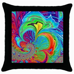 Fractal Art Psychedelic Fantasy Throw Pillow Case (black) by Pakrebo