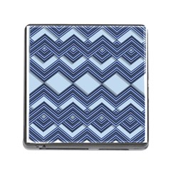 Textile Texture Fabric Zigzag Blue Memory Card Reader (square 5 Slot) by Pakrebo