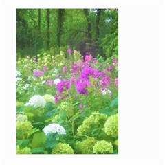 Annabella Hydrangeas And Purple Garden Landscape Large Garden Flag (two Sides) by myrubiogarden