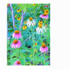 White And Purple Coneflowers And Yellow Rudbeckia Large Garden Flag (two Sides) by myrubiogarden
