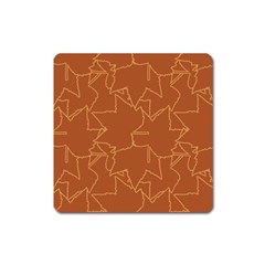 Autumn Leaves Repeat Pattern Square Magnet by Pakrebo