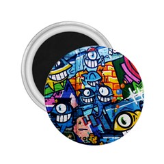 Graffiti Urban Colorful Graffiti Cartoon Fish 2 25  Magnets by genx