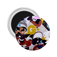 Graffiti Urban Colorful Graffiti City Wall Hip Hop Music Singers 2 25  Magnets by genx