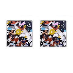Graffiti Urban Colorful Graffiti City Wall Hip Hop Music Singers Cufflinks (square) by genx