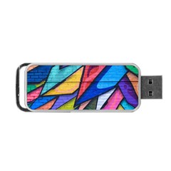 Urban Colorful Graffiti Brick Wall Industrial Scale Abstract Pattern Portable Usb Flash (two Sides) by genx
