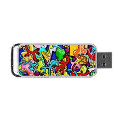 Graffiti Abstract With Colorful Tubes And Biology Artery Theme Portable Usb Flash (one Side) by genx