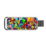 Graffiti abstract with colorful tubes and biology artery theme Portable USB Flash (Two Sides) Front