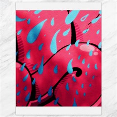 Graffiti Watermelon Pink With Light Blue Drops Retro Canvas 36  X 48  by genx