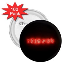Neon Streetlight Bar Urban Not Happy Cursing Mad Funny Symbols 2 25  Buttons (100 Pack)  by genx