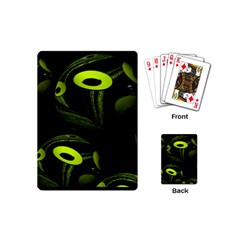 Fractal Fractals Green Ball Black Playing Cards (mini) by Pakrebo