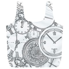 Time Goes On Full Print Recycle Bag (xl) by JezebelDesignsStudio
