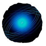 Blue Elliptical Large 18  Premium Round Cushions Front