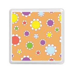 Floral Flowers Retro Memory Card Reader (square) by Mariart