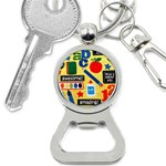 Fabric Cloth Textile Clothing Bottle Opener Key Chains Front