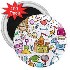 Baby Equipment Child Sketch Hand 3  Magnets (100 Pack) by Pakrebo