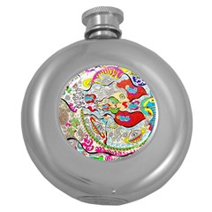 Supersonic Pyramid Protector Angels Round Hip Flask (5 Oz) by chellerayartisans