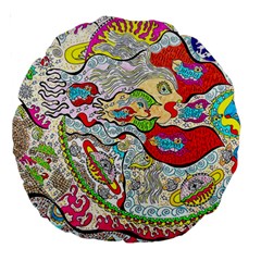 Supersonic Pyramid Protector Angels Large 18  Premium Round Cushions by chellerayartisans