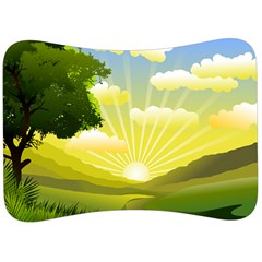 Wallpaper Background Landscape Velour Seat Head Rest Cushion by Pakrebo