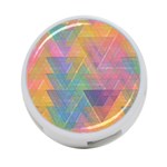 Triangle Pattern Mosaic Shape 4-Port USB Hub (Two Sides) Back
