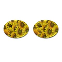 Surreal Sunflowers Cufflinks (oval) by retrotoomoderndesigns