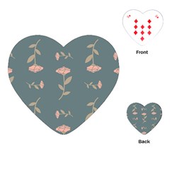 Florets In Grey Playing Cards (heart) by WensdaiAmbrose
