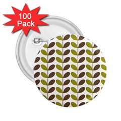 Leaf Plant Pattern Seamless 2 25  Buttons (100 Pack)  by Pakrebo