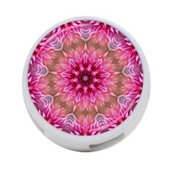 Flower Mandala Art Pink Abstract 4-port Usb Hub (one Side) by Pakrebo