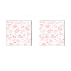 Pastel Pink Hearts Cufflinks (square) by retrotoomoderndesigns