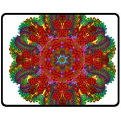 Mandala Fractal Graphic Design Double Sided Fleece Blanket (medium)  by Pakrebo