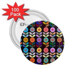 Zappwaits Flowers 2 25  Buttons (100 Pack)  by zappwaits