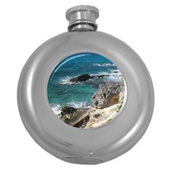 Isla Mujeres Mexico Round Hip Flask (5 Oz) by StarvingArtisan