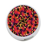 Red Floral Collage Print Design 2 4-Port USB Hub (One Side) Front
