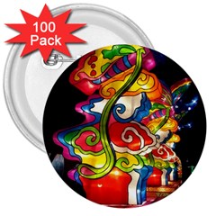 Dragon Lights Centerpiece 3  Buttons (100 Pack)  by Riverwoman