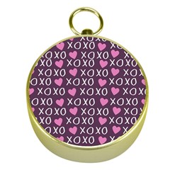 Xo Valentines Day Pattern Gold Compasses by Valentinaart