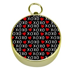Xo Valentines Day Pattern Gold Compasses by Valentinaart